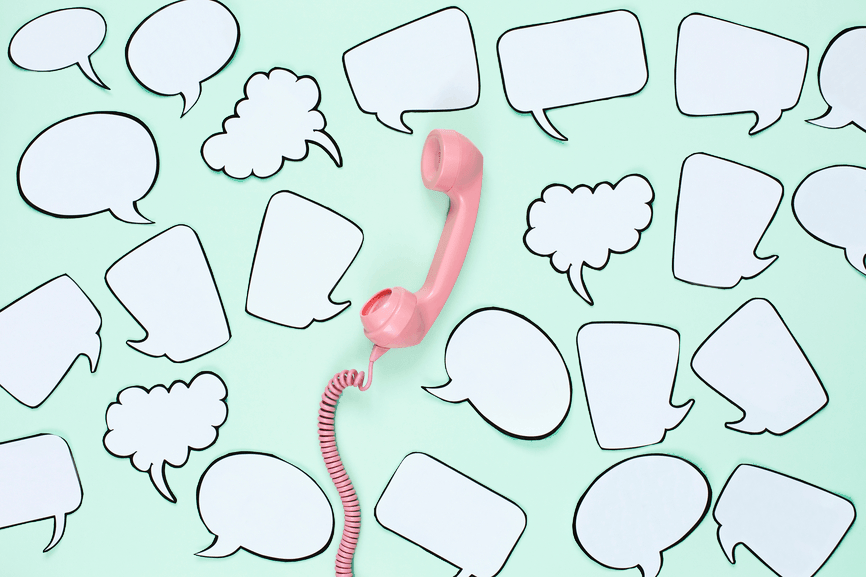 phone with talking bubbles