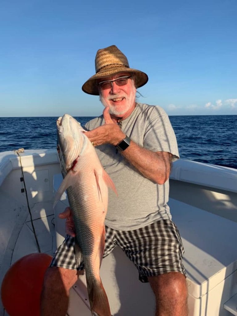 Hemingway Look-Alike Fishing for Mutton Snapper Off-Shore Key West