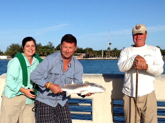 A Red Fish Caught on Christmas Day from the Sea off the Key West White Street Pier